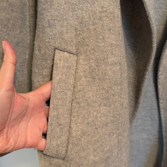 Eileen Fisher Taupe Shawl-Collar Wool Blend Trench Coat - Picture 3 of 7